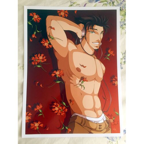 Poster Dessin De Kinu Sekigushi - 30 X 40 Cm Gay Art Yaoi Drawing Lgbt Sketch