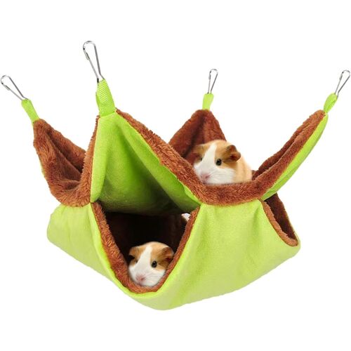 Hamac Pour Hamster - Balançoire Double Couche, Jouet Respirant Pour Cage De Petit Animal, Panier Portable Pour Animal De Compagnie, Planeur En Sucre Doux Pour Hamster, Furet, Chinchilla