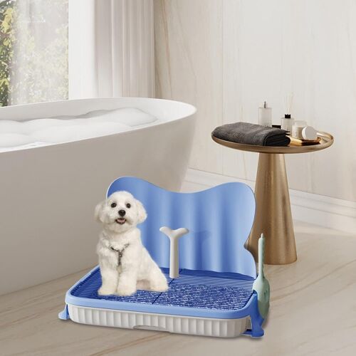 Toilette D'intérieur Pour Chien, Salle De Bain Avec Paroi Anti-Éclaboussures | Plateau D'apprentissage De La Propreté Multifonctionnel, Toilettes D'intérieur Pour Chien, Forte Capacité De Charge Pour Animaux, Chats Et Lapins
