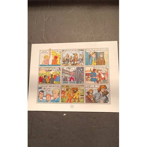 Bloc De 9 Timbres Bandes Dessinées - Belgique - Corentin - Tintin - Tif Et Tondu ....1999.