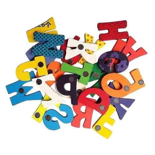 Outils De Jouet 26 Lettres En Bois Cartoon Réfrigérateur Aimant Enfant Bébé Jouet Éducatif No1047