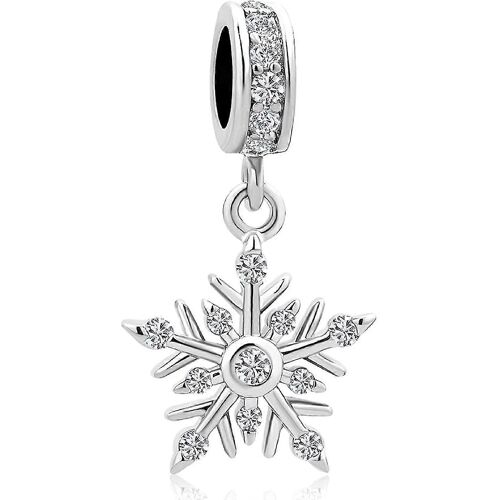 Charmes Pendants De Flocon De Neige De Noël Compatibles Avec Les Bracelets Pandora