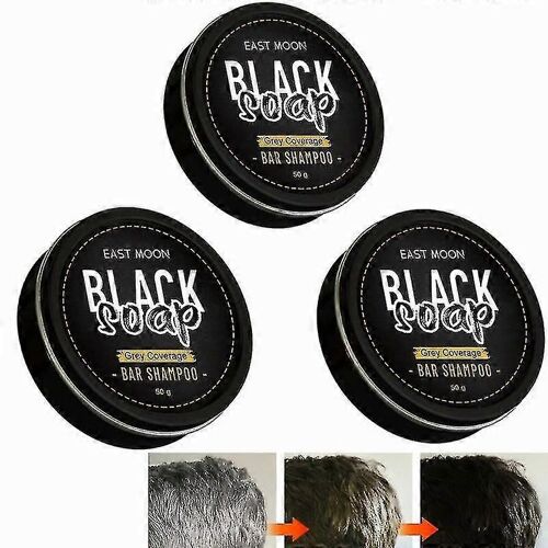3pcs Couverture Grise Pour Hommes Barre Shampooing Cheveux Assombrissement Savon Noir Pour Couverture De Cheveux Gris 2023 Nouveau