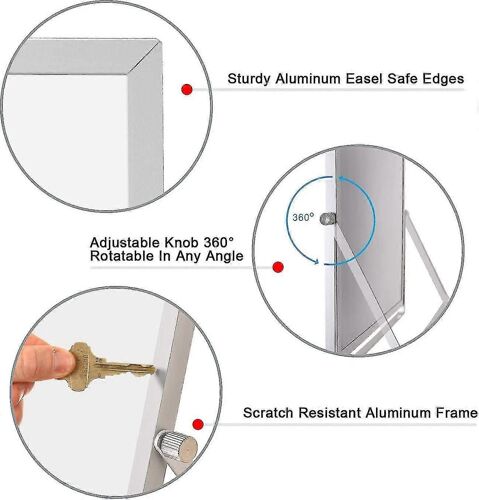 Petit Tableau Blanc Effaçable À Sec, Tableau Blanc De Bureau Magnétique 10 « X 10 » Avec Support, Chevalet De Tableau Blanc Double Face Portable Pour Les Enfants Les Étudiants Dessin Enseignent