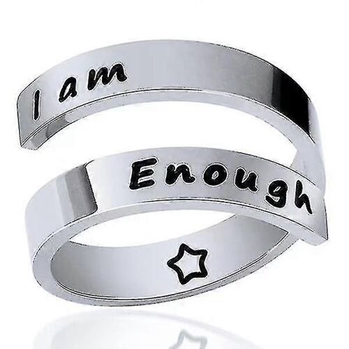 Bague De Lettrage Double Couche Simple, Bague De Lettrage Réglable Ouverte, Argent