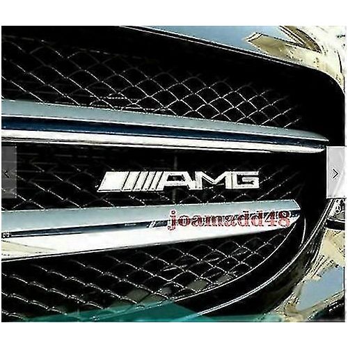 Métal Amg Façade Grill Badge Emblème Chrome Argent Pour Mercedes Benz Haute Qualité