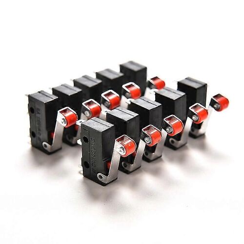 10pcs Micro Roller Lever Bras Ouvrir Fermer Interrupteur de Fin Kw12-3 Pcb Microswitch