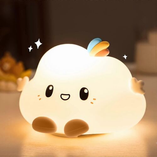Veilleuses Pour Enfants Pour Chambre D'enfant, Veilleuse Bébé Mignon, Veilleuses Enfant En Bas Âge, Veilleuse Rechargeable Pour Les Filles, Veilleuse Nuage En Silicone Kawaii