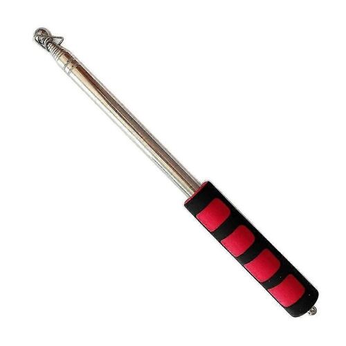 Poteau pliable portable 79 pouces en acier inoxydable mât télescopique (rouge noir)