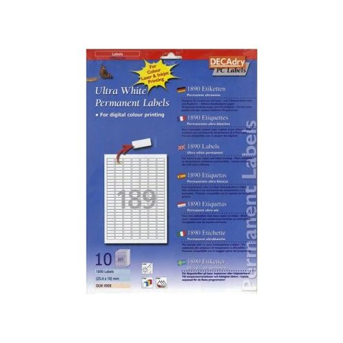 Pack 10 X 189 Eti. (25,4 X 10mm)