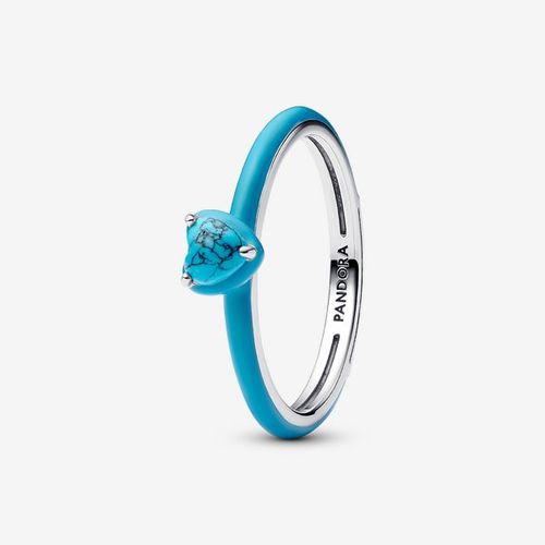Pandora Bague Pierre Coeur Turquoise