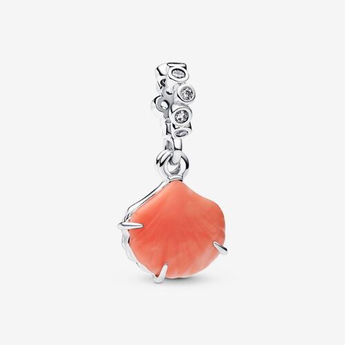 Pandora Charm Pendant Double Coquillage Couleur Corail