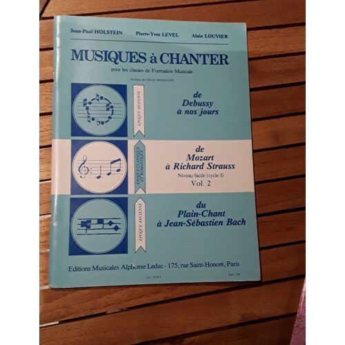 Musiques À Chanter Vol 2 Holstein