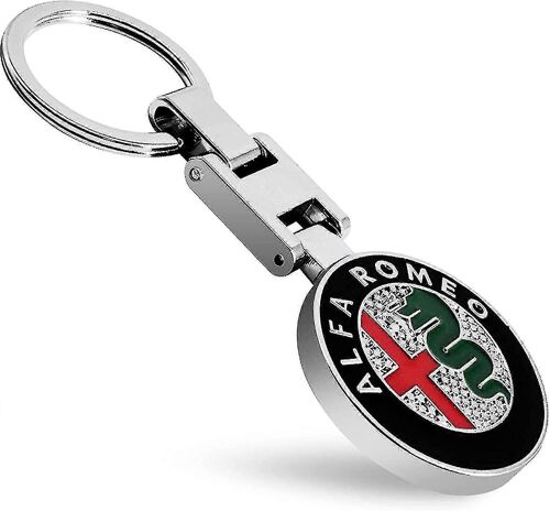 Sztxj Voiture Logo Porte-Clés Anneau Pour Alfa Romeo Porte-Clés Emblème Pendentif Pour Femme Homme