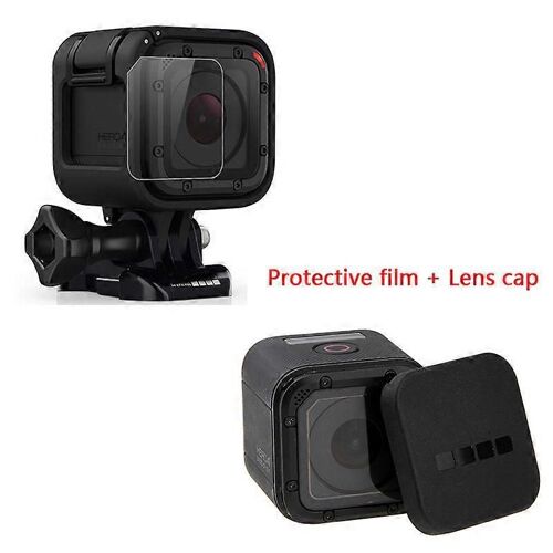 Pour Go Pro Hero5 Hero4 Session Capuchon d'objectif Couvercle d'objectif Boîtier + Film de protection d'écran d'objectif pour caméra de session Gopro Hero 4/5