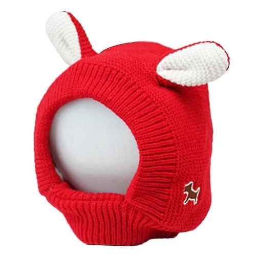 Hmwy-Pet Dog Tricoté Bonnet Lapin Oreille Chapeau Couvre-Tête Hiver Chaud Puppy Cap Kit