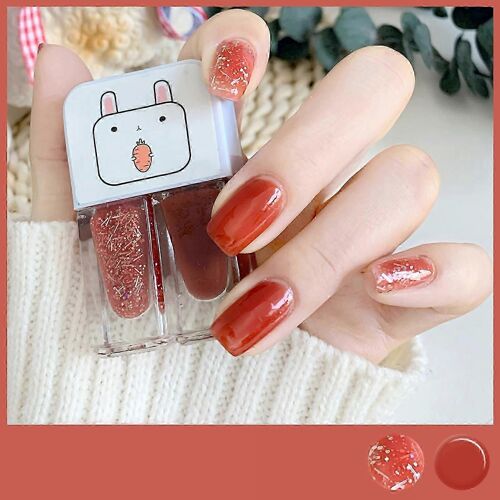 2 Bouteilles De Vernis À Ongles Facile Peel Off Haute Brillance Brillance À Base D'eau Brillant Givré Vernis À Ongles 03# 