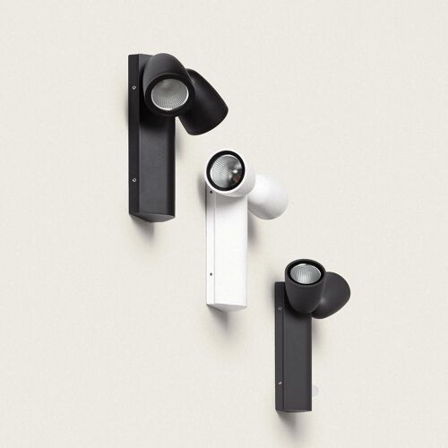 Applique Murale Extérieure Led 12w Aluminium Abel 2 Spots Blanc