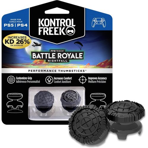 FPS Freek Bataille Royale Nightfall pour Manette PlayStation 4 (PS4) et PlayStation 5 (PS5) | Joysticks Performance | 2 High-Rise Convex (Domed) | Black