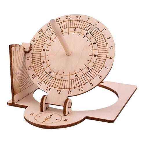 Cadran solaire équatorial Horloge DIY Kit de construction en bois Horloge d'enseignement Installer facilement