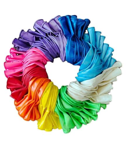 Ballons de fête en latex fort, ballons multicolores pour utilisation d'hélium ou d'air, ballons de couleurs assorties en vrac (100pcs)