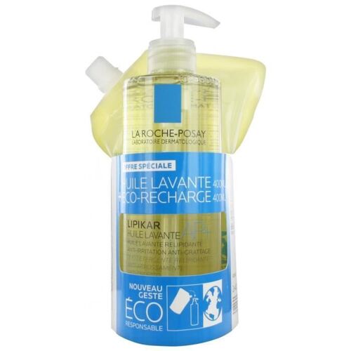 Lipikar-La Roche-Posay Lipikar Lot Eco-Conçu Huile Lavante Ap+ 400 Ml + Eco-Recharge 400 Ml 