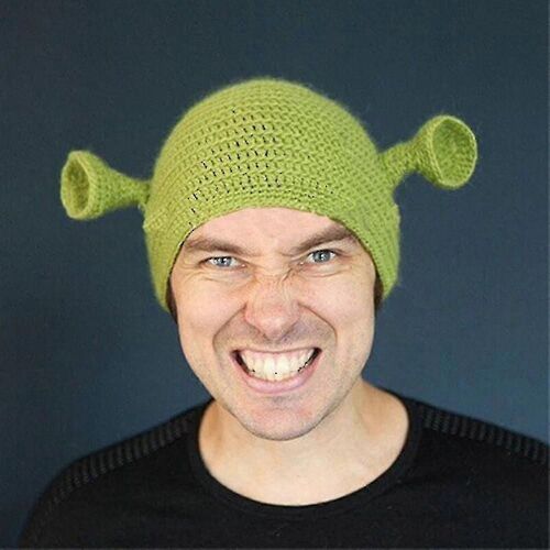 Bebetter Shrek Chapeaux Avec Oreilles, Accessoire De Cosplay Pour Adultes, Halloween, Bonnet Vert, Cadeaux 