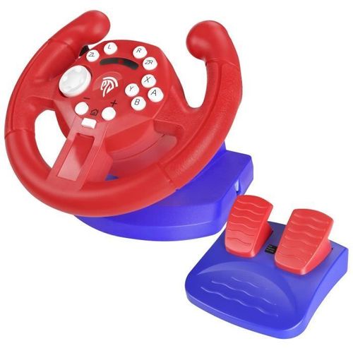 Volant de course - Winkoo - Nintendo Switch Mario Kart - 90 degrés - Pédales linéaires - Multi-plateforme