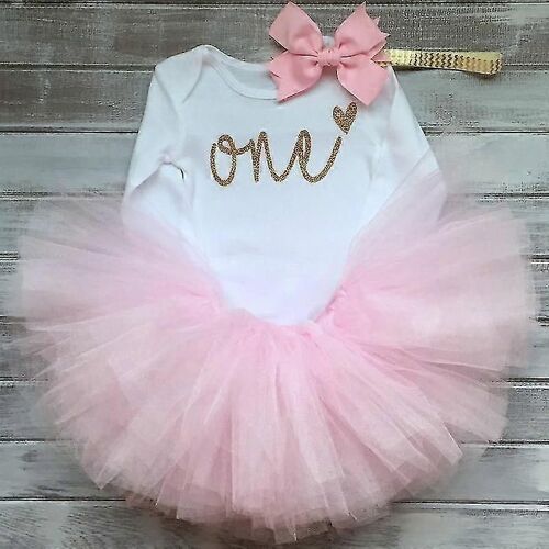 Robe de Tenue De Bébé, Barboteuse À Manches Longues, Robe Tutu amp; Bandeau Ensemble-XinHan