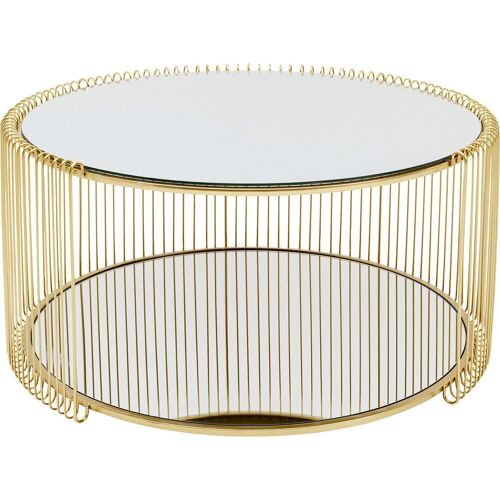 Table Basse Wire Double 80cm Laiton Kare Design