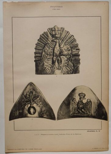 Coiffures De L'armée Française -Infanterie 1791-1815 - Plaques De Bonnets À Poil - Infanterie Planche 18