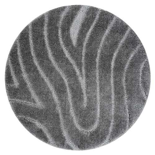 Cercle 100 Cm Tapis De Salle De Bain Supreme Cercle Waves, Vagues, Antidérapant, Doux - Gris