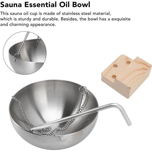 Bol À Huile De Sauna,En Acier Inoxydable,Diffuseur D'huiles Essentielles À Suspendre Avec Bras Oscillant Pour Sauna Et Spa,Facile À Installer (S) 