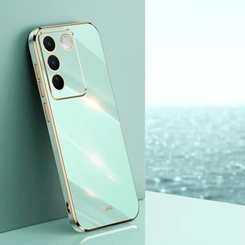 Coque de téléphone Vivo S16 Pro - Vert menthe TPU avec motif 6D Gold Edge Vert menthe