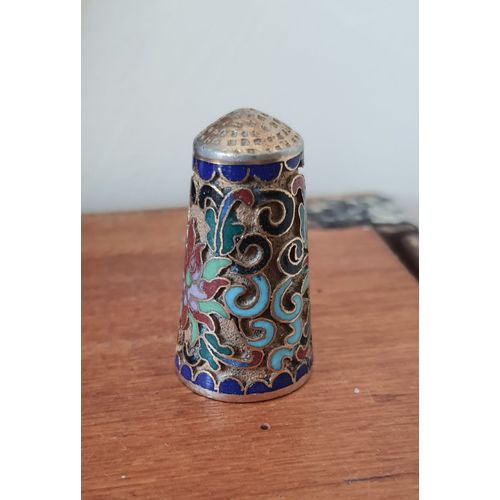 Dés À Coudre De Collection, Émaillé Et Cloisonné