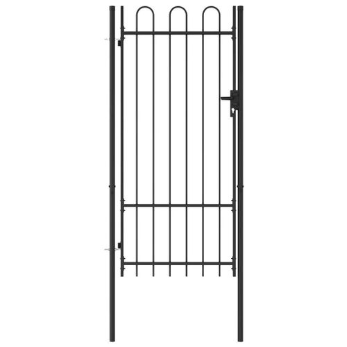 Prolenta Premium - Portillon Simple Porte Avec Dessus Arqué Acier 1x2 M Noir