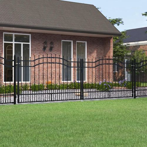 Prolenta Premium - Portail Et Sommet De Lance Noir 406x173 Cm Acier Enduit Poudre