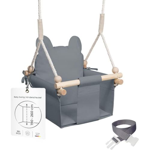 Balancoire Interieur Pour Bebe Et Enfants, Siege Balançoire En Bois Et En Coton Pour Bébé, Balansoire Pour Enfant, Balancelle Scandinave, Baby Swing Oursons Gris