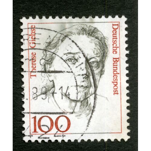 Timbre Oblitéré Deutsche Bundespost , Therese Giehse, 100