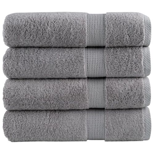 vidaXL Essuie-mains de qualité supérieure SOLUND 4 pcs gris 600 g/m²