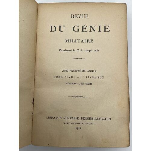 Revue Du Génie Militaire. Tome 48