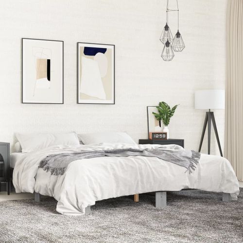 Vidaxl Cadre De Lit Sans Matelas Sonoma Gris 160x200 Cm