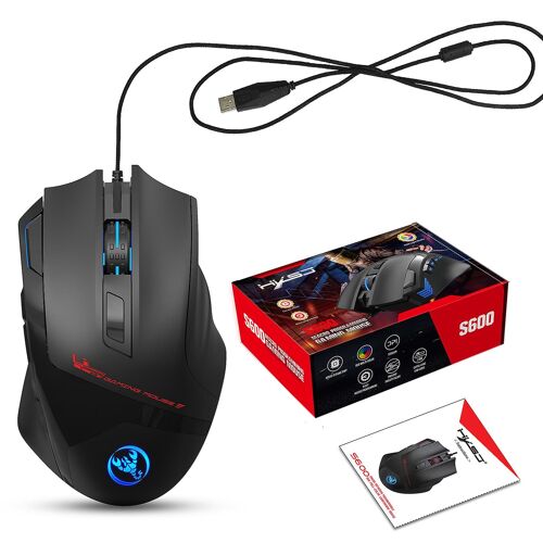 100mA USB Souris filaire ergonomique 9 touches 7200dpi Bureau à domicile pour homme femme