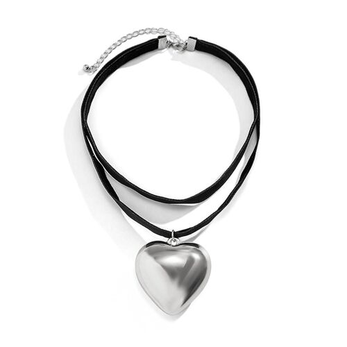 Coeur Pendentif Choker Élégant Chaîne Réglable Tempérament Féminin Niche Bijoux