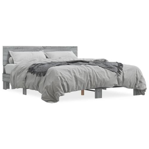 Vidaxl Cadre De Lit Sans Matelas Sonoma Gris 160x200 Cm