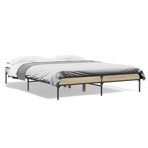 Vidaxl Cadre De Lit Sans Matelas Chêne Sonoma 160x200 Cm