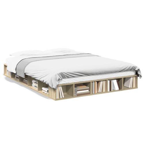 Vidaxl Cadre De Lit Sans Matelas Chêne Sonoma 150x200 Cm