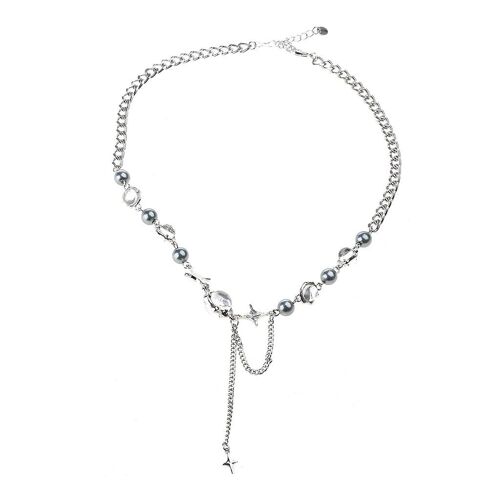 Collier En Cristal D¿Étoile / Bracelet Punk Ras De Cou Irrégulier Clavicule Chaîne Collier