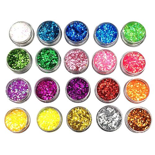 20 pcs / set cristal époxy fait à la main matériaux de remplissage bricolage bijoux paillettes mélangé poudre grossière nail art fabrication filler