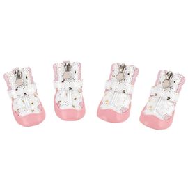 4 Pcs Lot Pet Dog Chaussures Chiot Antidérapant Respirant Maille En Plein Air Bottes De Marche (Rose, 3 #)